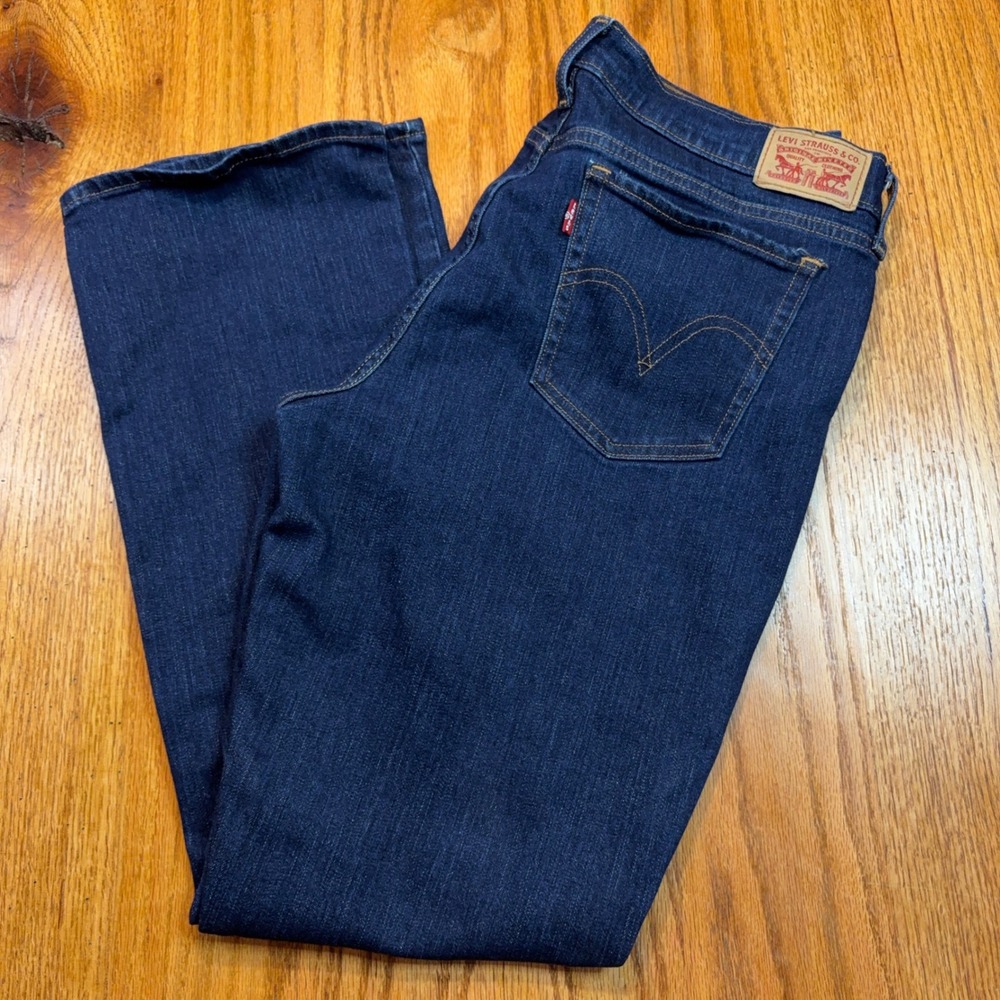 Levis 415 Relaxed Bootcut Jeans Womens 32 (34X32) Dark Wash Denim Stretch
